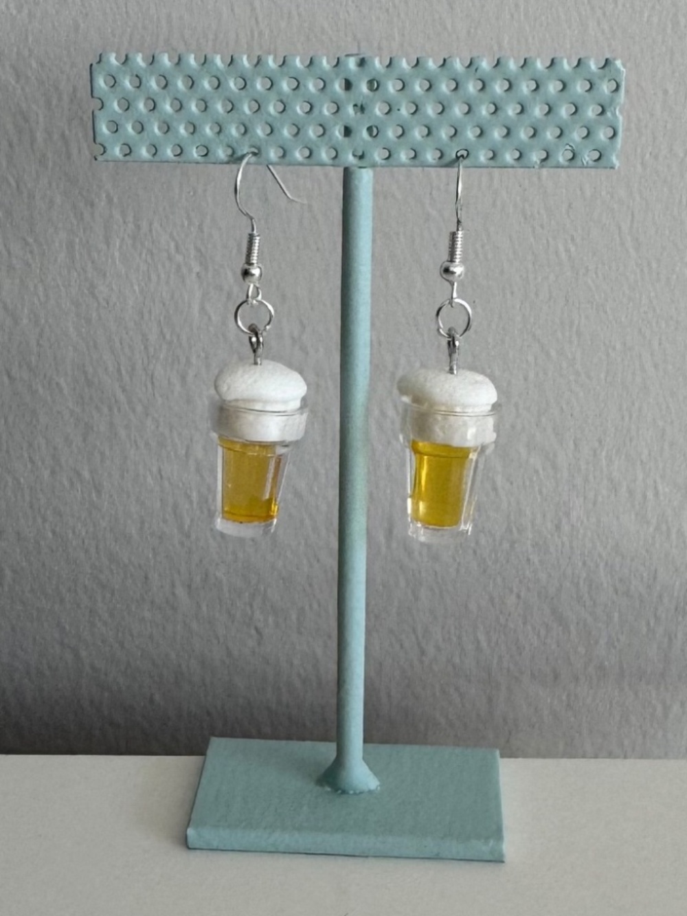 Beer Glass Dangle Earrings | Novelty Bar Statement Jewelry